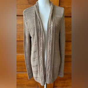 Ann Taylor Tan Cable Knit Women's Cardigan